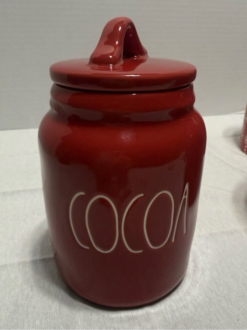 Rae Dunn Red and Cream Ceramic Bowl - Artisan Collection